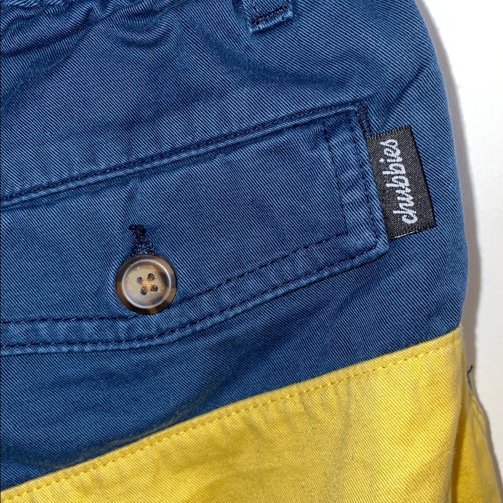Chubbies Navy and Yellow Flat Front Shorts - Picture 3 of 5
